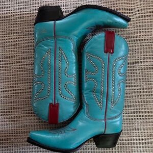 Rare Frye Daisy Duke Turquoise Studded Boots